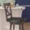 Flash Furniture Felicity Wood Crossback Swivel Bar Height Barstool w/Padded Black LeatherSoft Seat, Gry Wsh Walnut ES-UN1-29-GY-GG - alternate 2